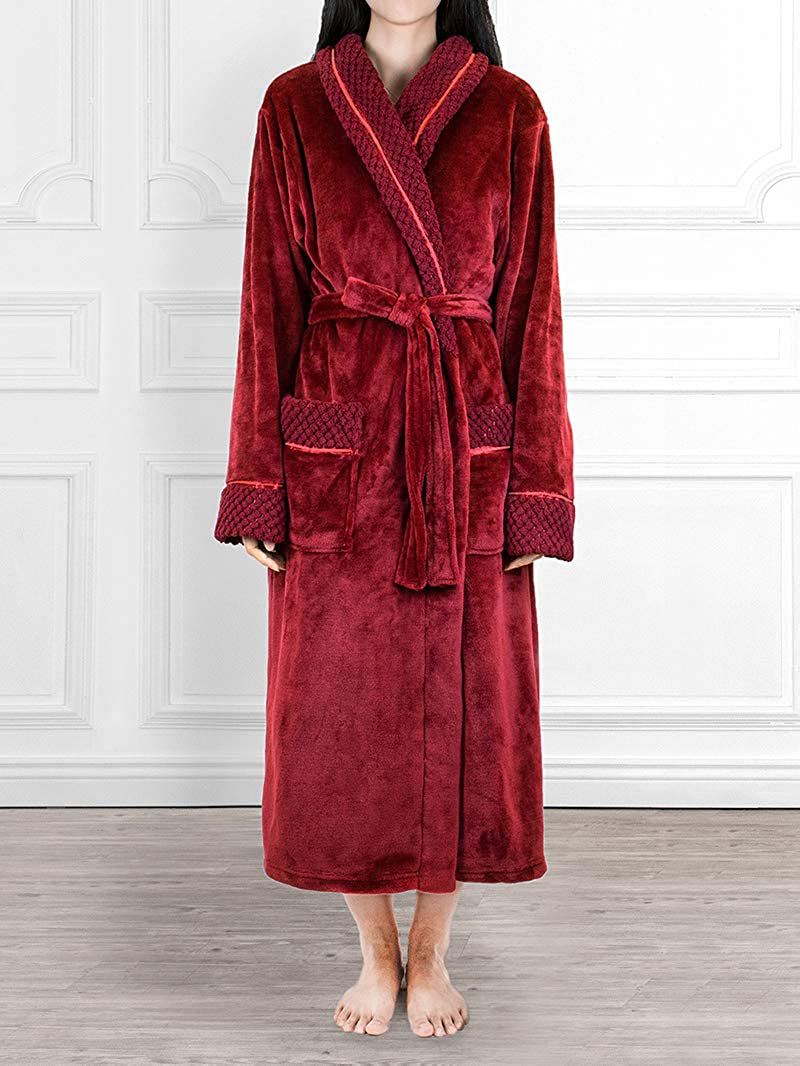 PAVILIA Soft Plush Women Fleece Robe, Cozy Bathrobe, Female Spa Robe, Waffle Apparel & Accessories > Clothing > Sleepwear & Loungewear > Robes Kylie Max