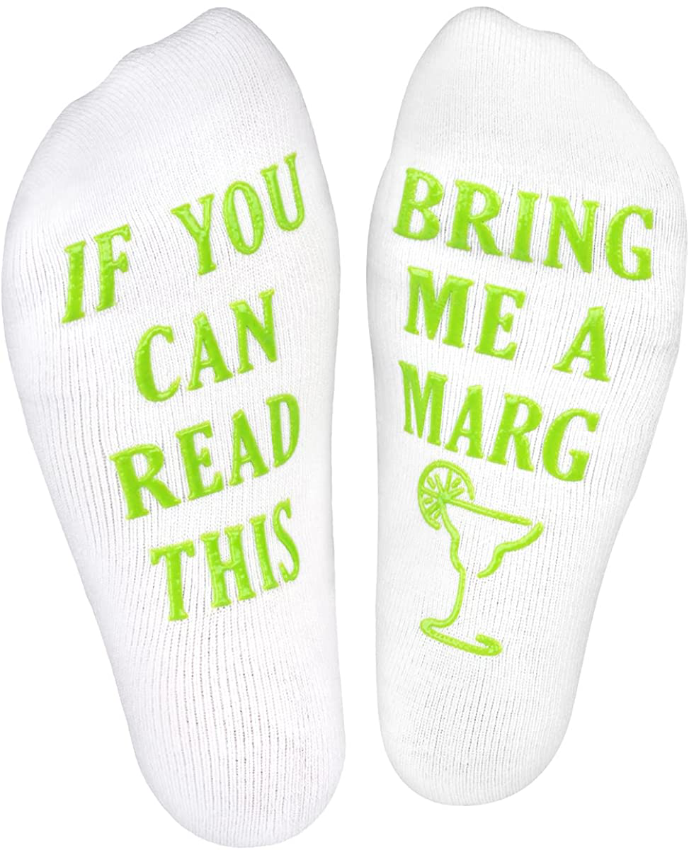 Haute Soiree - Women's Novelty Socks - “If You Can Read This, Bring Me Some” - One Size Fits All Arts & Entertainment > Party & Celebration > Gift Giving Haute Soiree Margarita