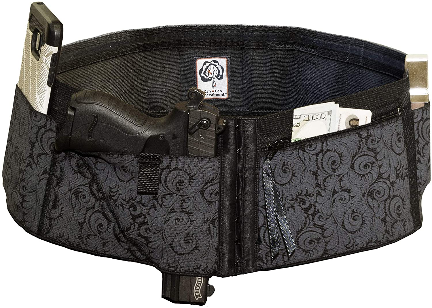 Can Can Concealment Hip Hugger Elite- Women’S Compression Holster for Concealed Carry – IWB / OWB Gun Holster Apparel & Accessories > Clothing > Underwear & Socks > Underwear Can Can Concealment LLC Black Large