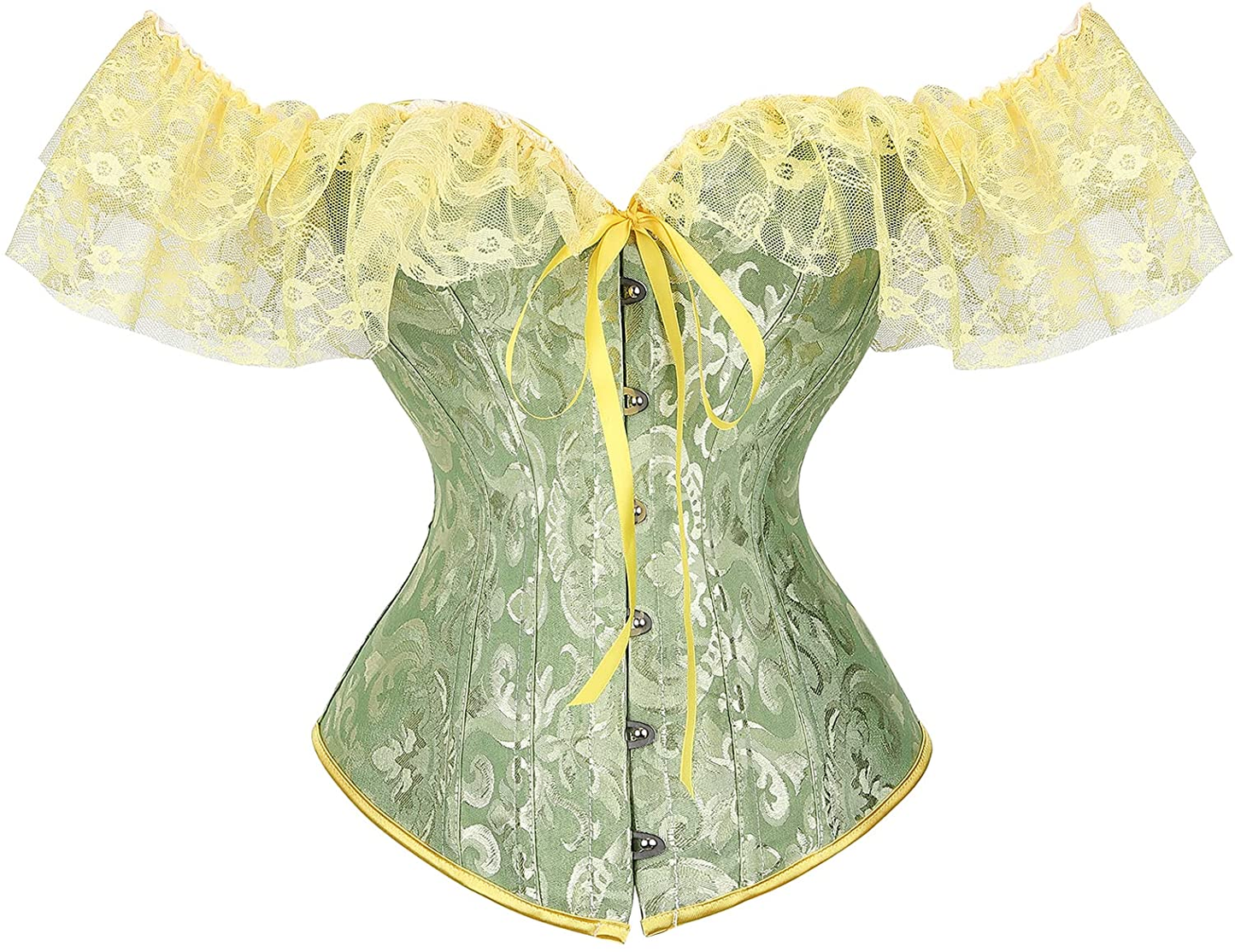 Corset Top for Women Sexy Strappy Bustier Faux Leather Overbust Waist Cincher Lace up Shapewear Top Summer Outwear Top Apparel & Accessories > Clothing > Underwear & Socks > Lingerie DCD B Green Small