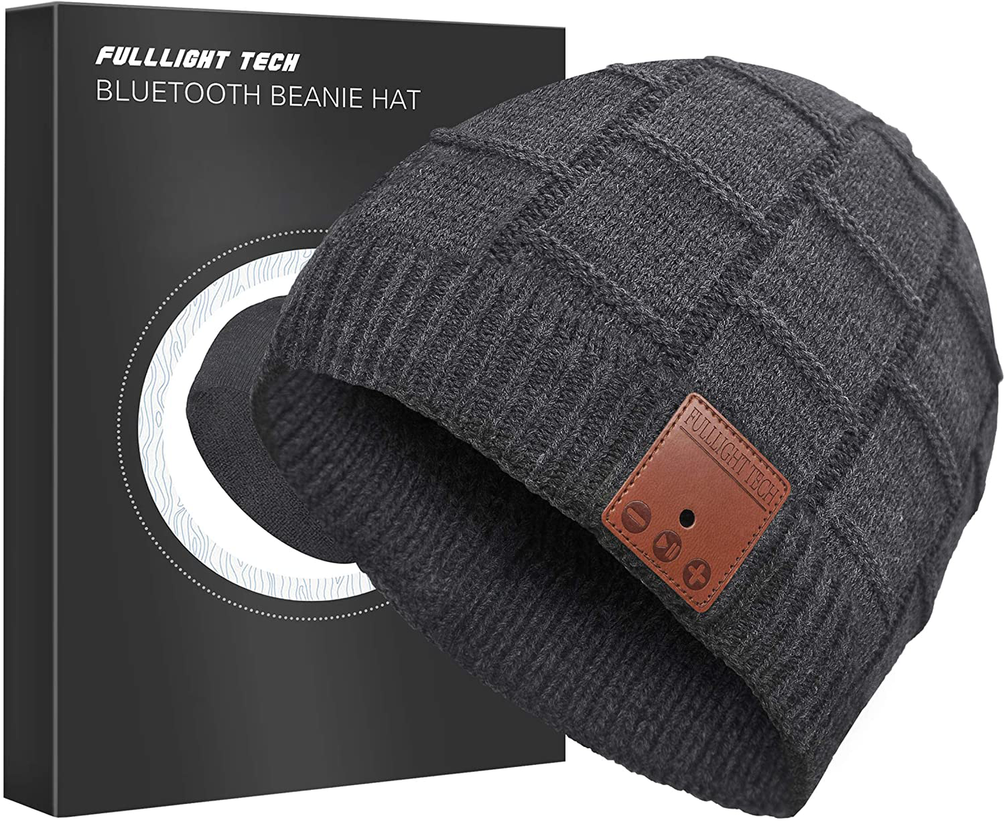 Upgraded Bluetooth Beanie Hat with Headphones Unique Tech Gifts Arts & Entertainment > Party & Celebration > Gift Giving FULLLIGHT TECH Dark Gray Medium