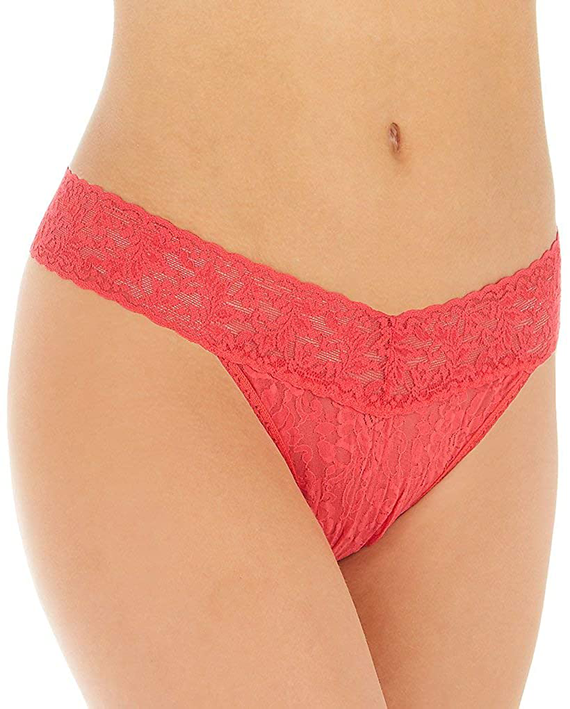 hanky panky, Signature Lace Original Rise Thong, One Size (4-14) Apparel & Accessories > Clothing > Underwear & Socks > Underwear hanky panky Coral Rose One Size