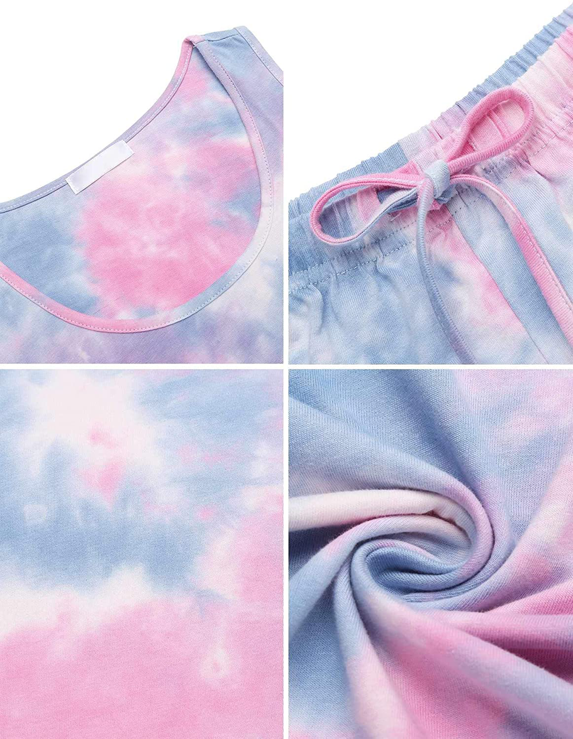 Ekouaer Womens Pajama Set Sleeveless Tank Top and Shorts Pj Set Lace Hem Sleepwear S-XXL Apparel & Accessories > Clothing > Sleepwear & Loungewear > Pajamas Ekouaer