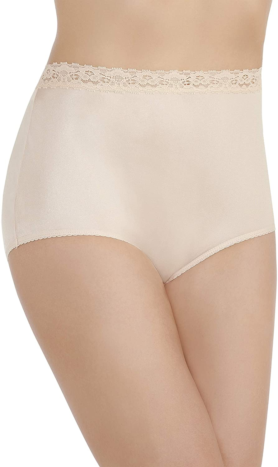 Vanity Fair Women'S Perfectly Yours Traditional Brief Panties Apparel & Accessories > Clothing > Underwear & Socks > Underwear Vanity Fair Nylon - Rose Beige With Lace Nylon 8