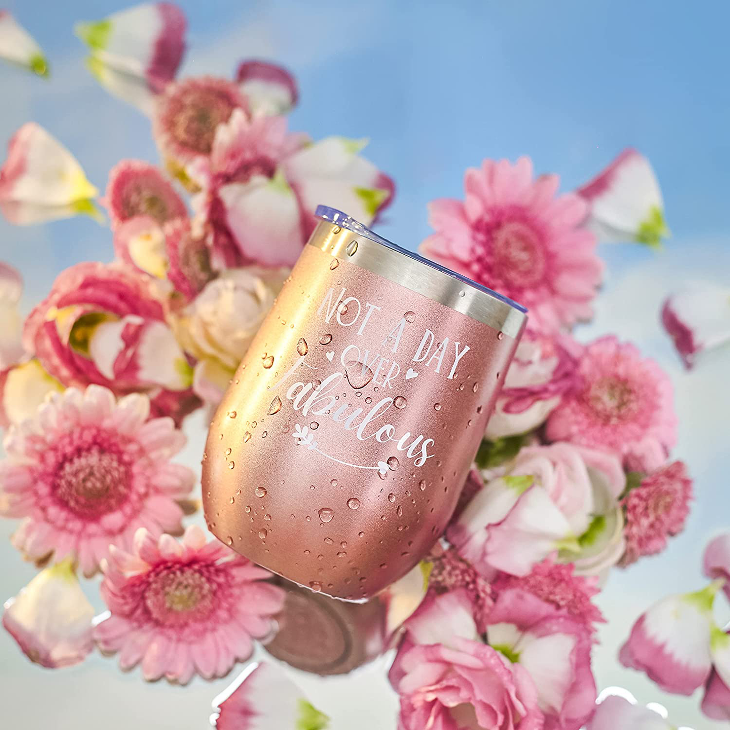 Birthday Gifts for Women - Spa Wine Tumbler Gift Box | Christmas Gifts for Women | Care Package | Self Care Gifts for Women - Get Well Soon Gifts for Women - Not a Day Over Fabulous Gifts for Women Arts & Entertainment > Party & Celebration > Gift Giving Naha Flume