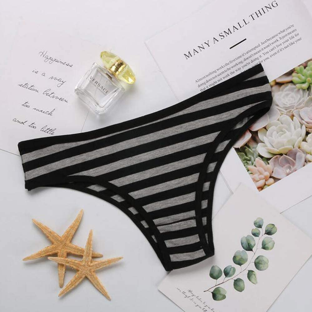 Nightaste Womens Cotton Cheeky Bikini Underwear Pack of 5Pcs Low Rise Half Back Coverage Tanga Panties Apparel & Accessories > Clothing > Underwear & Socks > Underwear Nightaste