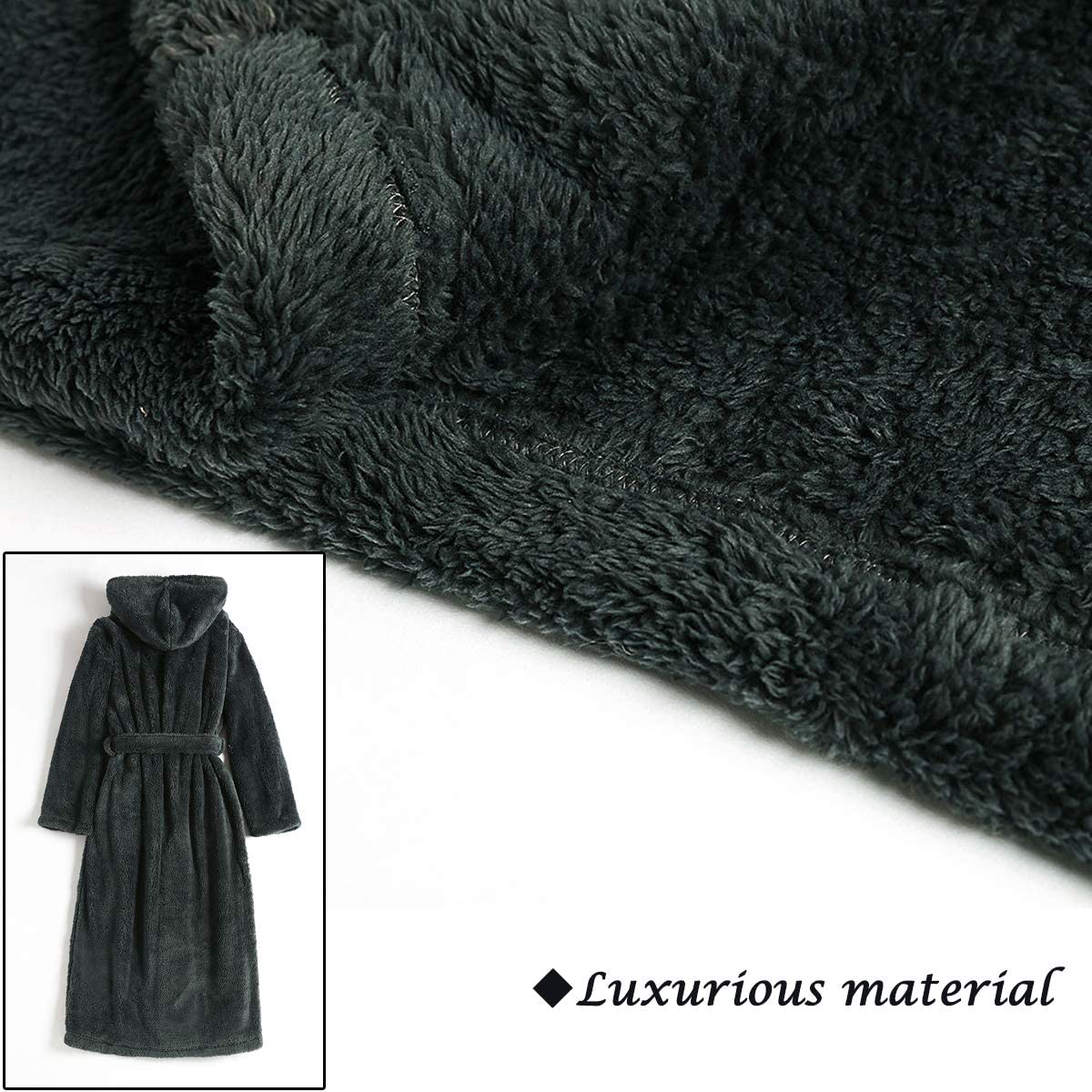 Robes for Women with Hood Long Soft Warm Full Length Sleepwear Luxurious Plush Fleece Winter Ladies Robes Apparel & Accessories > Clothing > Sleepwear & Loungewear > Robes Kylie Max