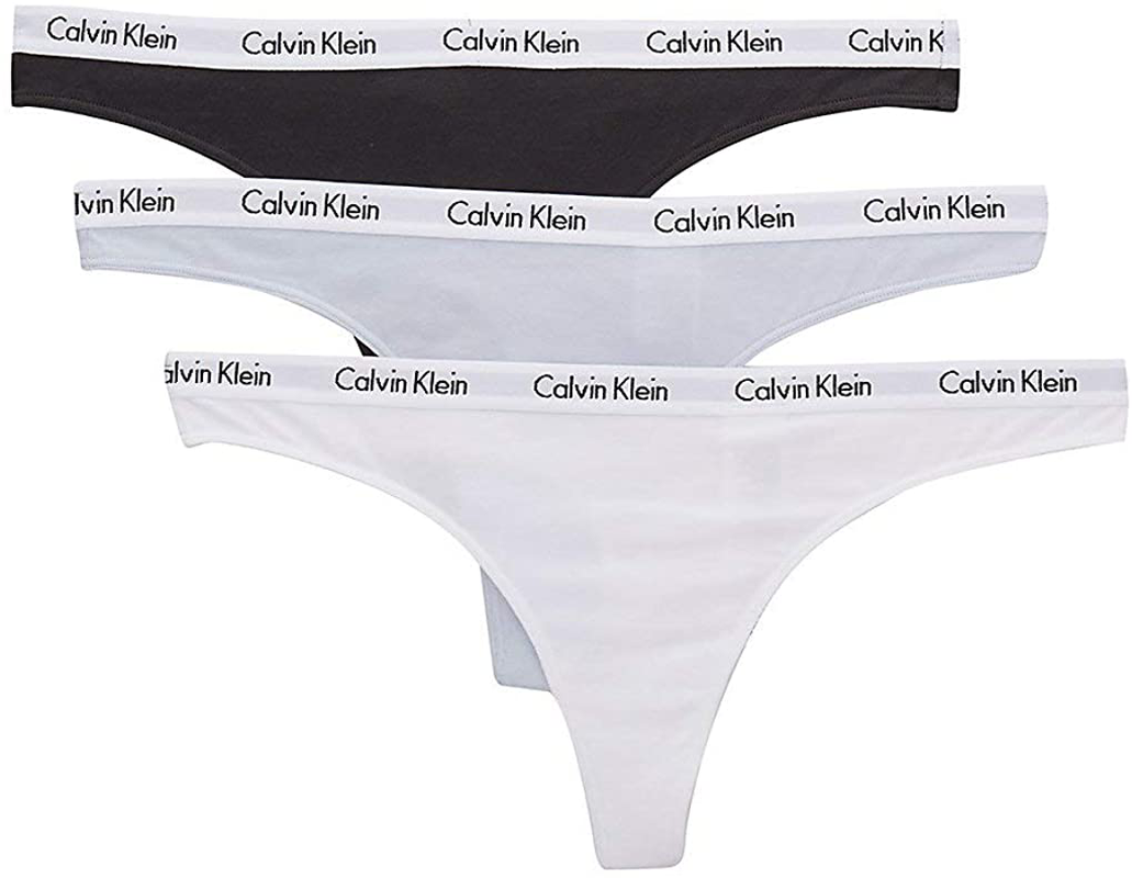 Calvin Klein Women's Carousel Logo Cotton Thong Panty Apparel & Accessories > Clothing > Underwear & Socks > Underwear Calvin Klein Ice Pulp/Void/White 3 Large