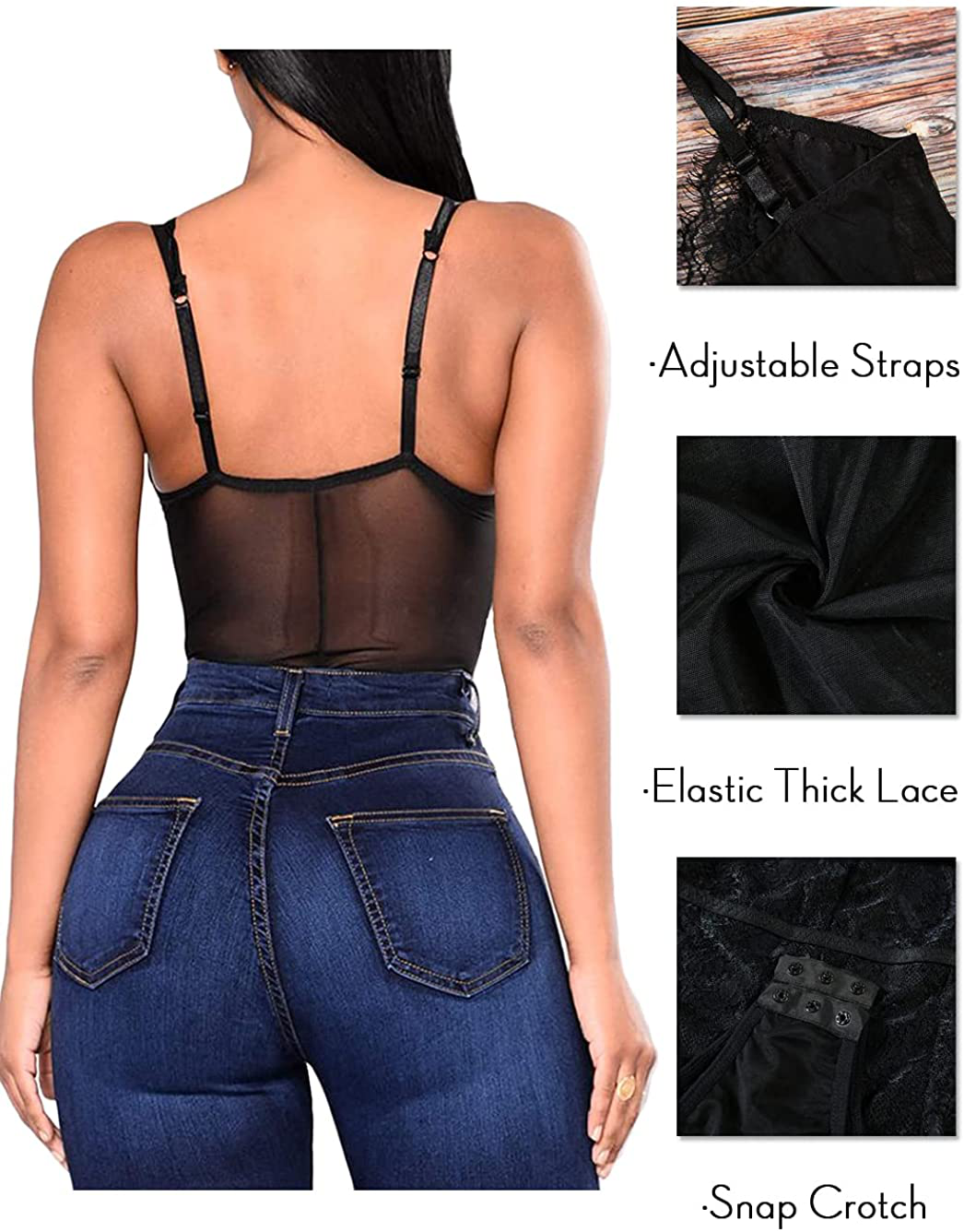 See Through Lingerie,V-Neck Lace Babydoll,Sexy Lingerie Women,One Piece Bodysuit Apparel & Accessories > Clothing > Underwear & Socks > Lingerie Kaei&Shi