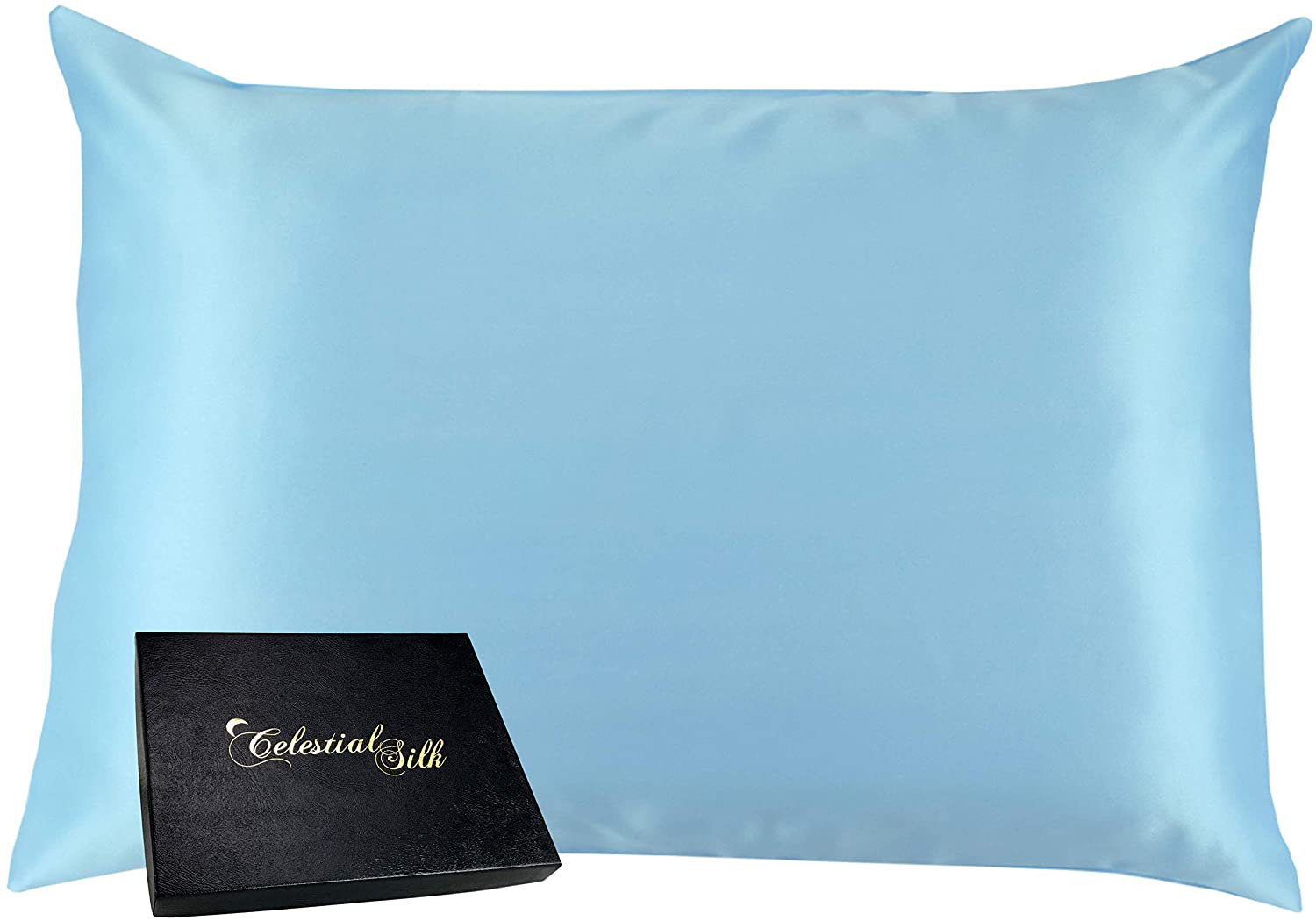 Celestial Silk 100% Pure Mulberry Silk Pillowcase Premium 25 Momme for Hair and Skin, Hypoallergenic Charmeuse Silk Weave on Both Sides - Hidden Zipper Closure (King, Vintage Pink) Arts & Entertainment > Party & Celebration > Gift Giving Celestial Silk Icy Blue King