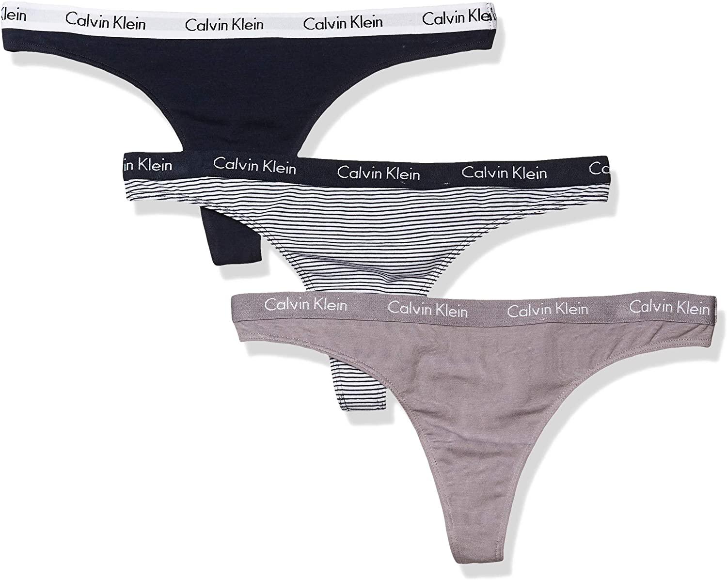 Calvin Klein Women's Signature Logo Cotton Thong Apparel & Accessories > Clothing > Underwear & Socks > Underwear Calvin Klein Utopia/Shoreline/Feeder Stripe 3 X-Large
