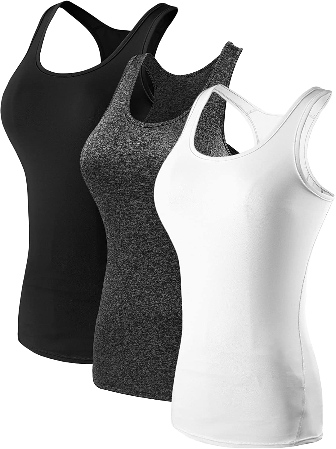 Neleus Women'S 3 Pack Compression Base Layer Dry Fit Tank Top Apparel & Accessories > Clothing > Activewear Kylie Max