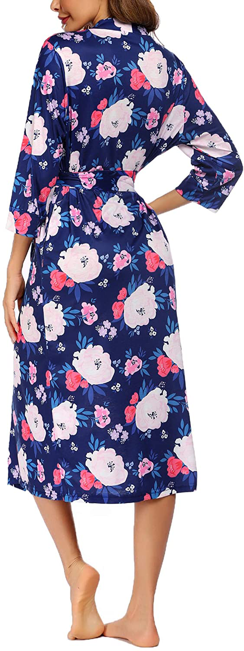 MAXMODA Women Kimono Robes Long Knit Bathrobe Soft Robe Casual Ladies Loungewear S-3XL Apparel & Accessories > Clothing > Sleepwear & Loungewear > Robes Kylie Max