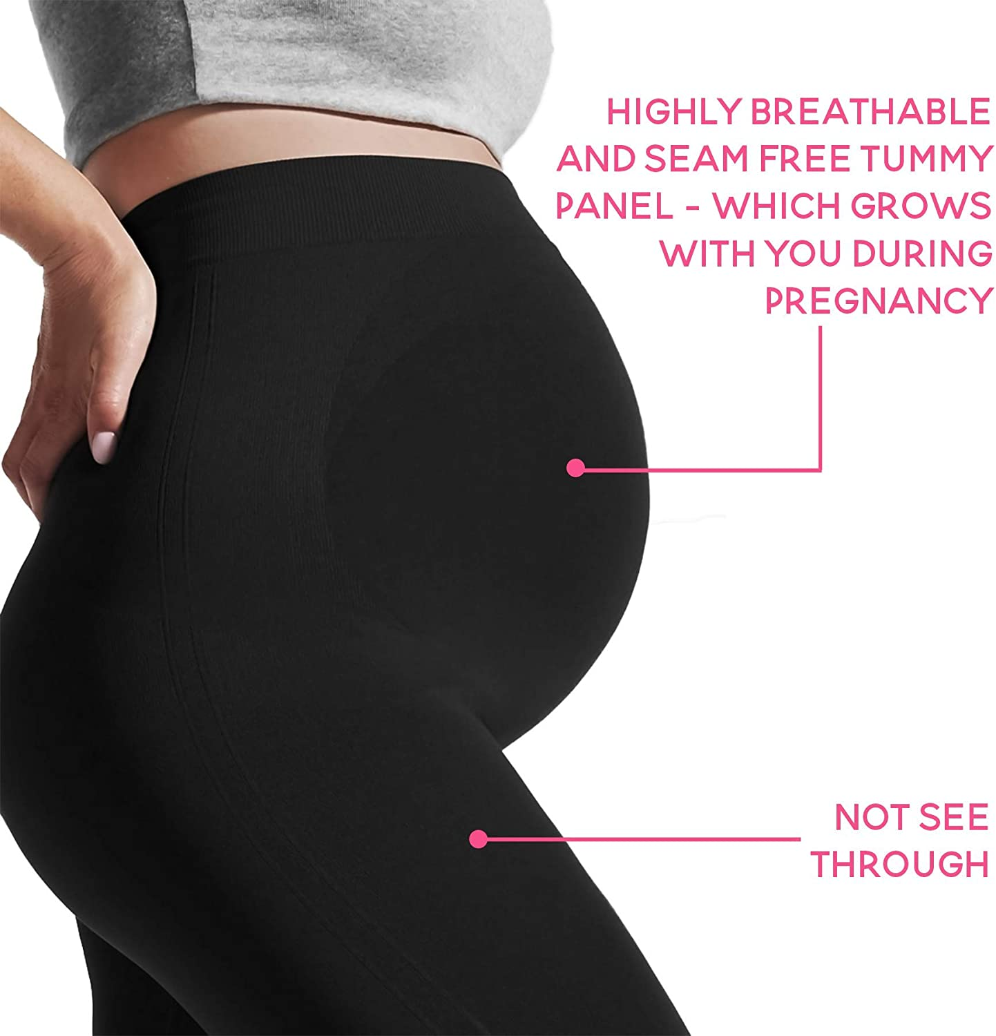 Maternity Leggings Active Wear over the Bump Pants Pregnancy Shaping over the Belly Postpartum Breastfeeding Apparel & Accessories > Clothing > Underwear & Socks > Shapewear Terramed Just Think Comfort