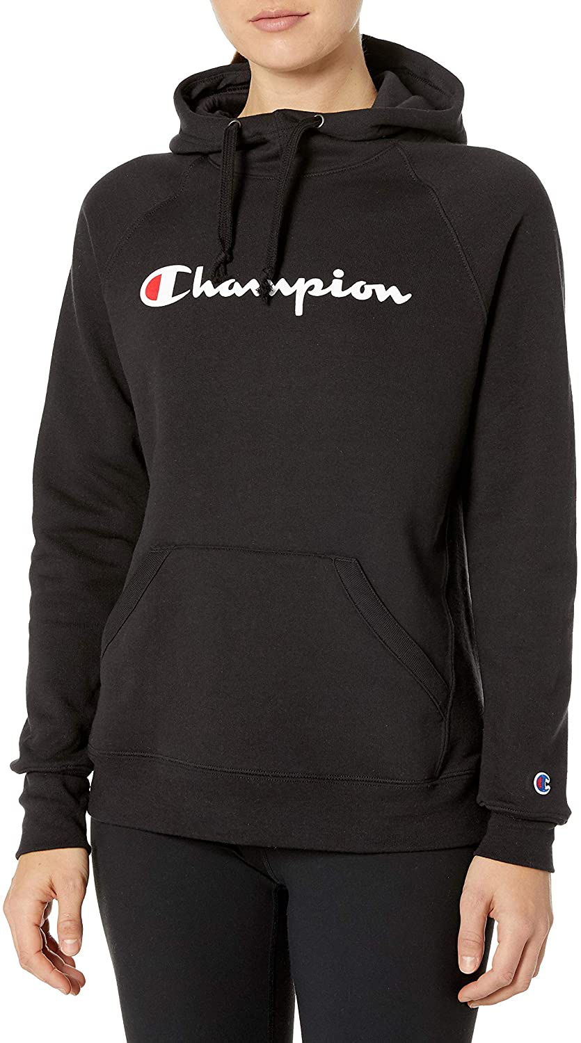 Champion Women'S Classic Script Logo, Powerblend Fleece Hoodie Apparel & Accessories > Clothing > Activewear Kylie Max