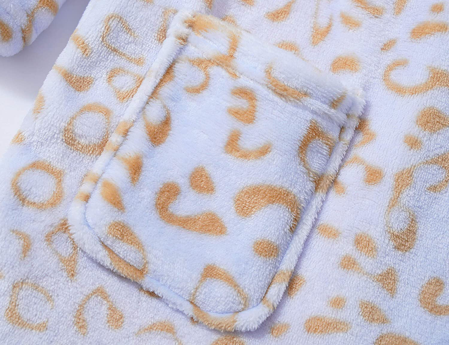 Leopard Cat Robe for Girls Fleece Toddler Kids Teen Hooded Bathrobe Size 4T - 18 Apparel & Accessories > Clothing > Sleepwear & Loungewear > Robes Kylie Max
