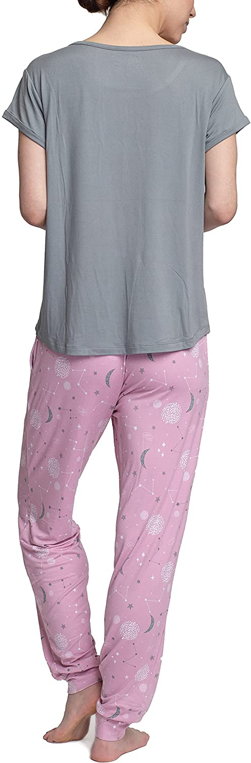 Hanes Women's Short Sleeve Top and Jogger Pant Cargo Pajama Sleep Set with Pockets Apparel & Accessories > Clothing > Sleepwear & Loungewear > Pajamas Hanes