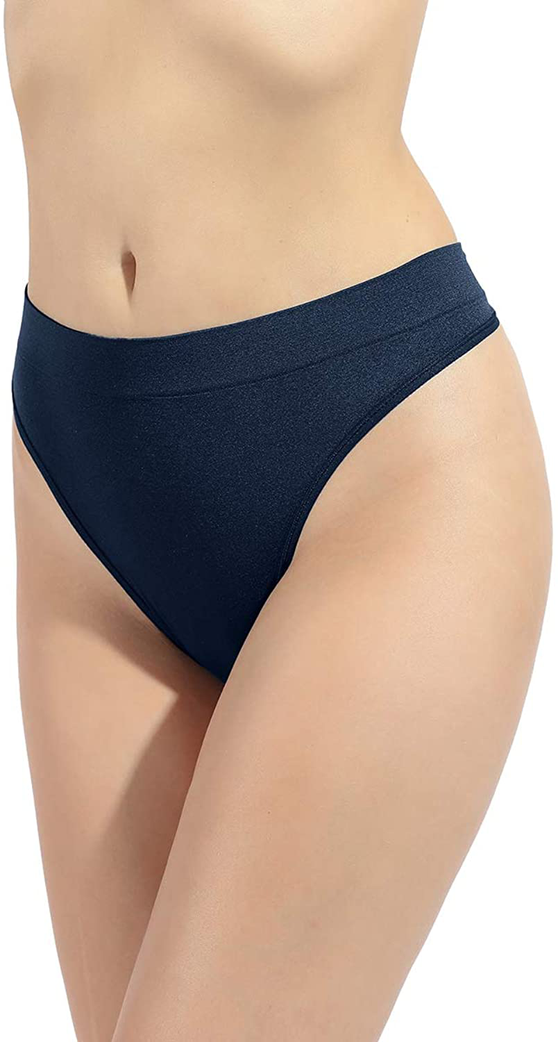 GRANKEE Women's Breathable Seamless Thong Panties No Show Underwear Pack Apparel & Accessories > Clothing > Underwear & Socks > Underwear GRANKEE