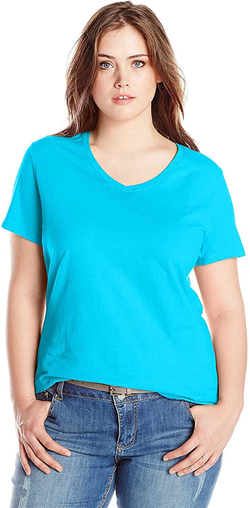 Just My Size Women'S Plus-Size Short-Sleeve V-Neck T-Shirt Apparel & Accessories > Clothing > Activewear Kylie Max