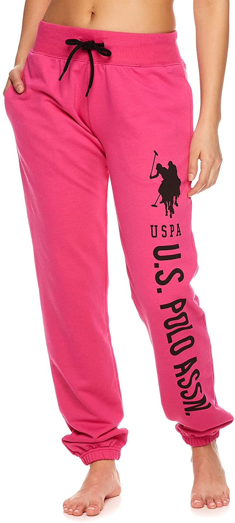 U.S. Polo Assn. Essentials Womens Sweatpants with Pockets - French Terry Jogger Sweats Apparel & Accessories > Clothing > Underwear & Socks > Underwear U.S. Polo Assn. Fuchsia4 Large