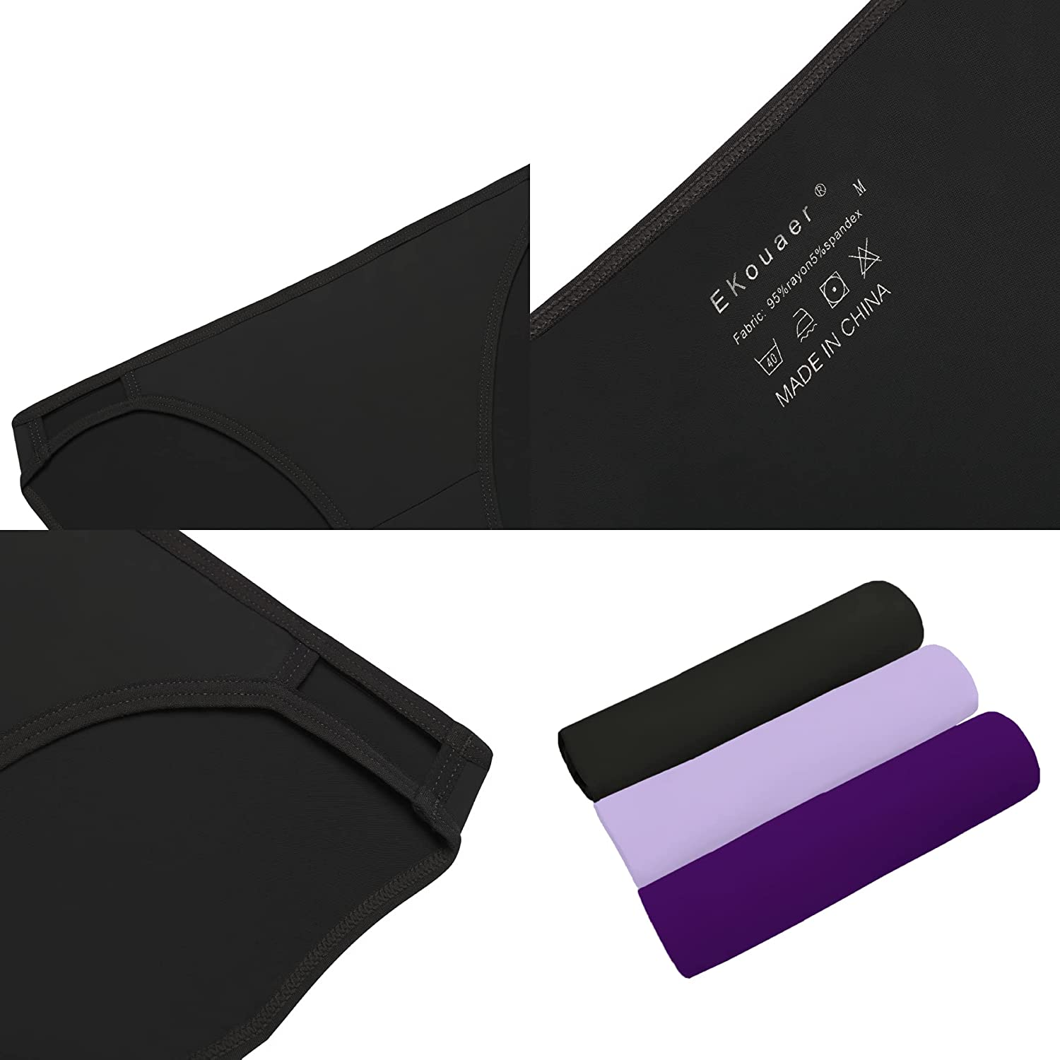 Ekouaer Sexy Ice Silk Bikini Underwear Panty Womens Seamless String Briefs Soft Stretch Breathable Invisible Panty 3 Pack Apparel & Accessories > Clothing > Underwear & Socks > Underwear Ekouaer