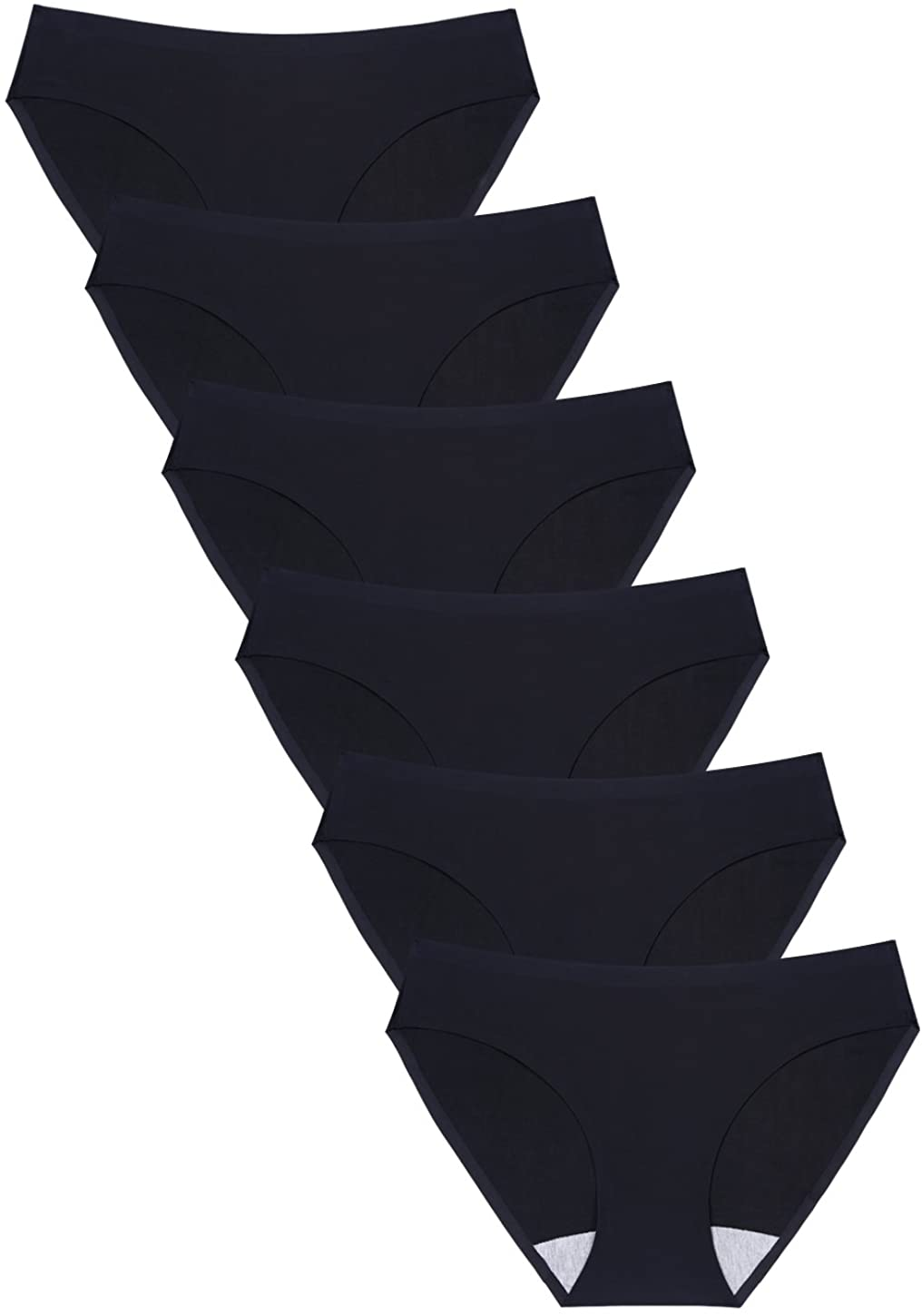 Wealurre Seamless Underwear Invisible Bikini No Show Nylon Spandex Women Panties Apparel & Accessories > Clothing > Underwear & Socks > Underwear Wealurre Black Medium