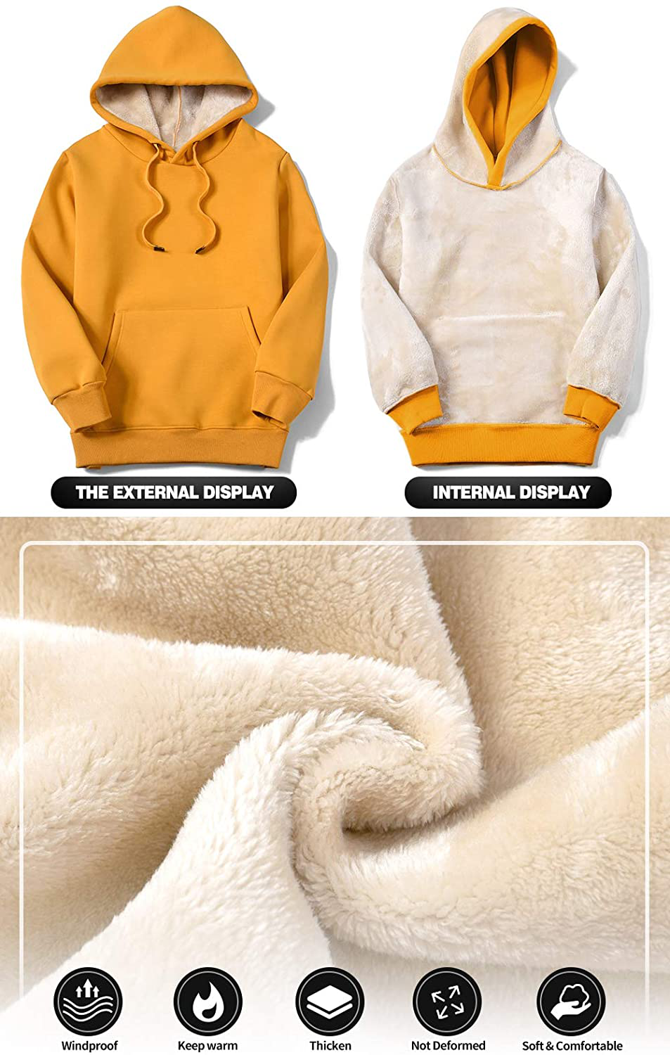 Theast Womens Winter Casual Warm Fleece Sherpa Lined Pullover Hooded Sweatshirt, Hoodies Sweatshirt for Women Apparel & Accessories > Clothing > Activewear Kylie Max