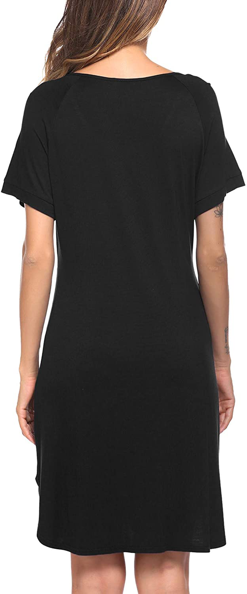 Ekouaer Women Sleepshirt Short Sleeve T-Shirt Nightgowns Night Shirt Comfy Sleep Loungewear round Neck Nightshirt Soft S-XXL Apparel & Accessories > Clothing > Sleepwear & Loungewear > Nightgowns Kylie Max