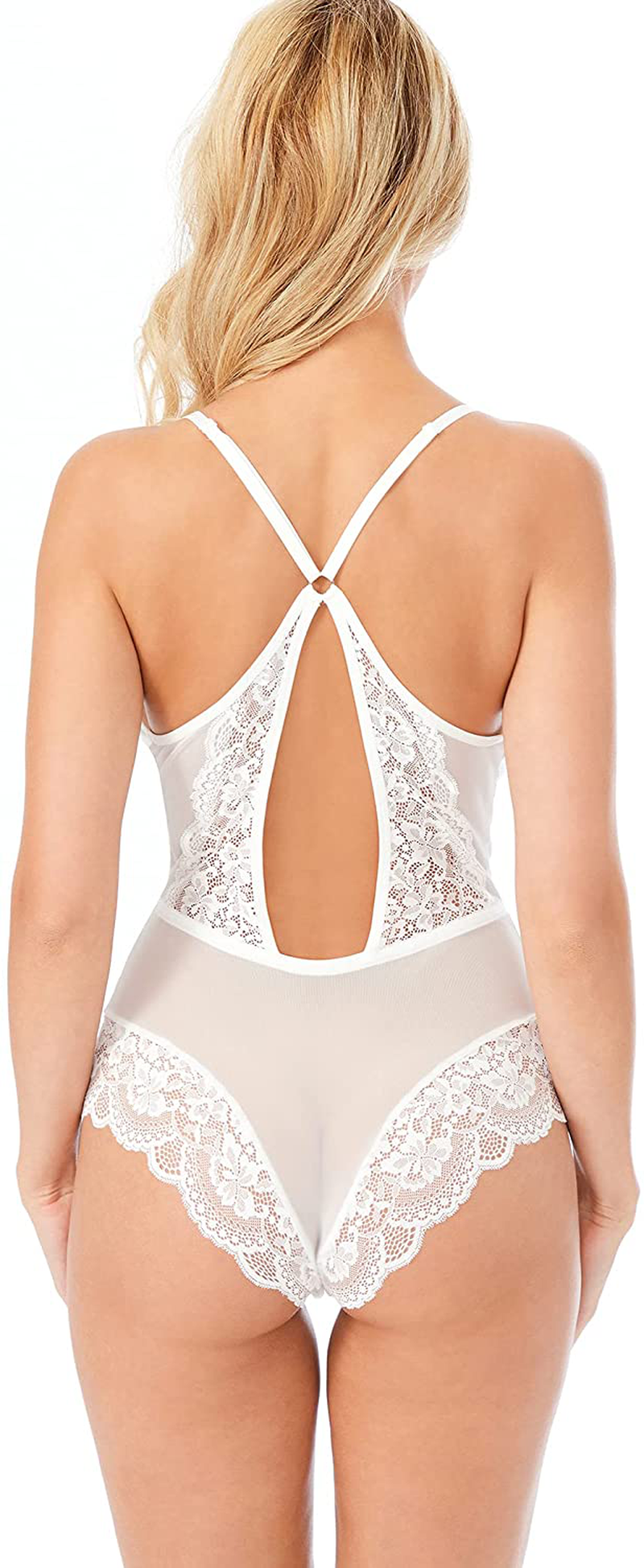 Lingerie for Women Snap Crotch Unlined Sexy Shapewear Teddy Bodysuit - Sandra Apparel & Accessories > Clothing > Underwear & Socks > Lingerie Lussuria