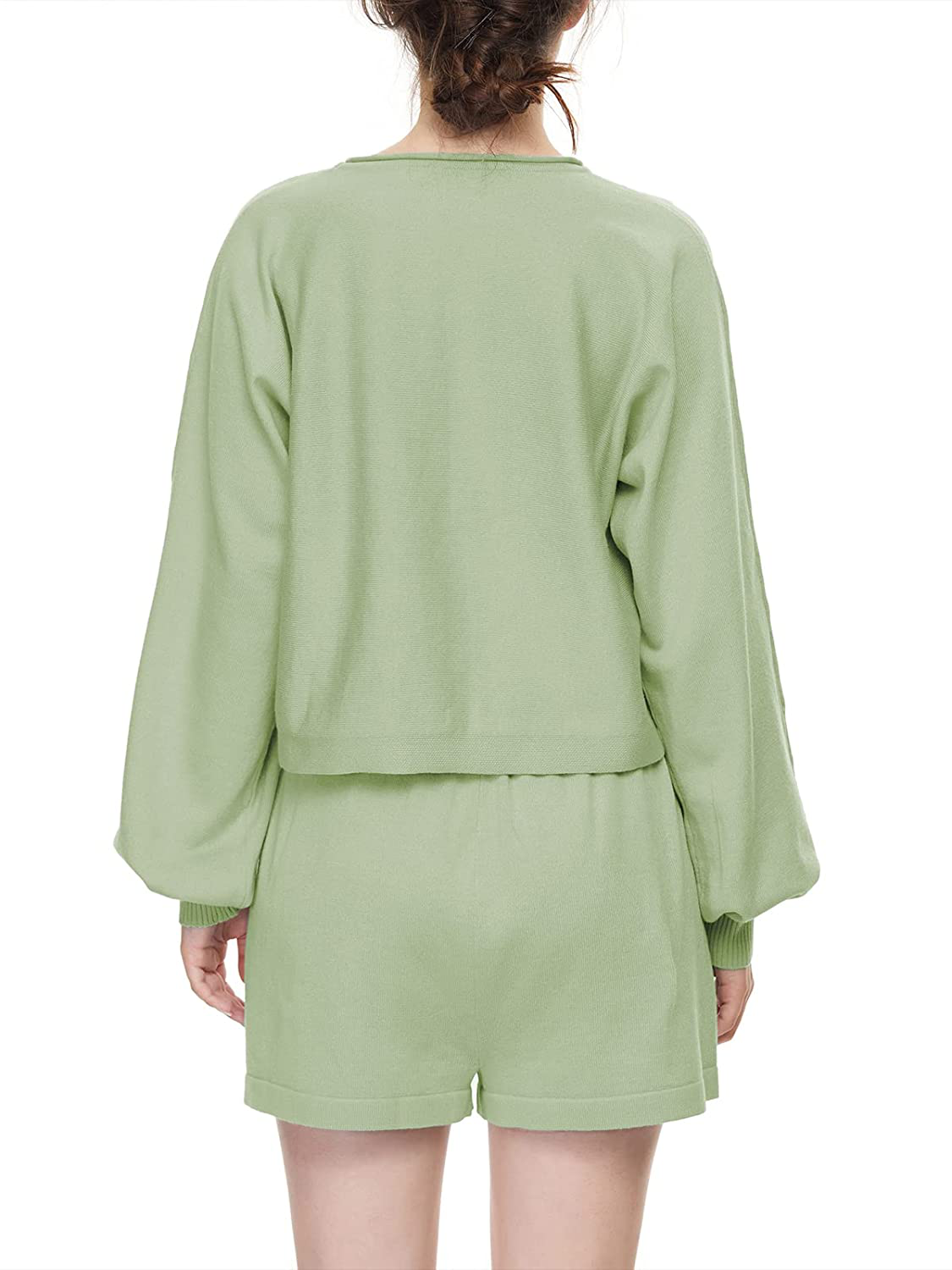 Century Star Women Pajamas Tie Dye Print Long Sleeve Shirt Elastic Drawstring Shorts 2 Piece Set Sleepwear Loungewear Apparel & Accessories > Clothing > Sleepwear & Loungewear > Pajamas Kylie Max