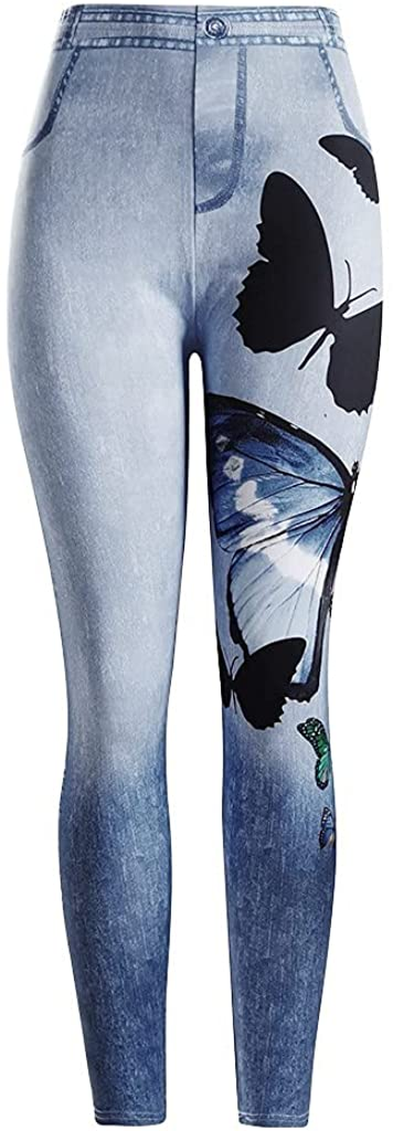 Burband Womens plus Size Stretch Drawstring Stretch Floral Print Jersey Capri Leggings High Rise Skinny Jeans Pants S-5XL Apparel & Accessories > Clothing > Underwear & Socks > Shapewear Burband