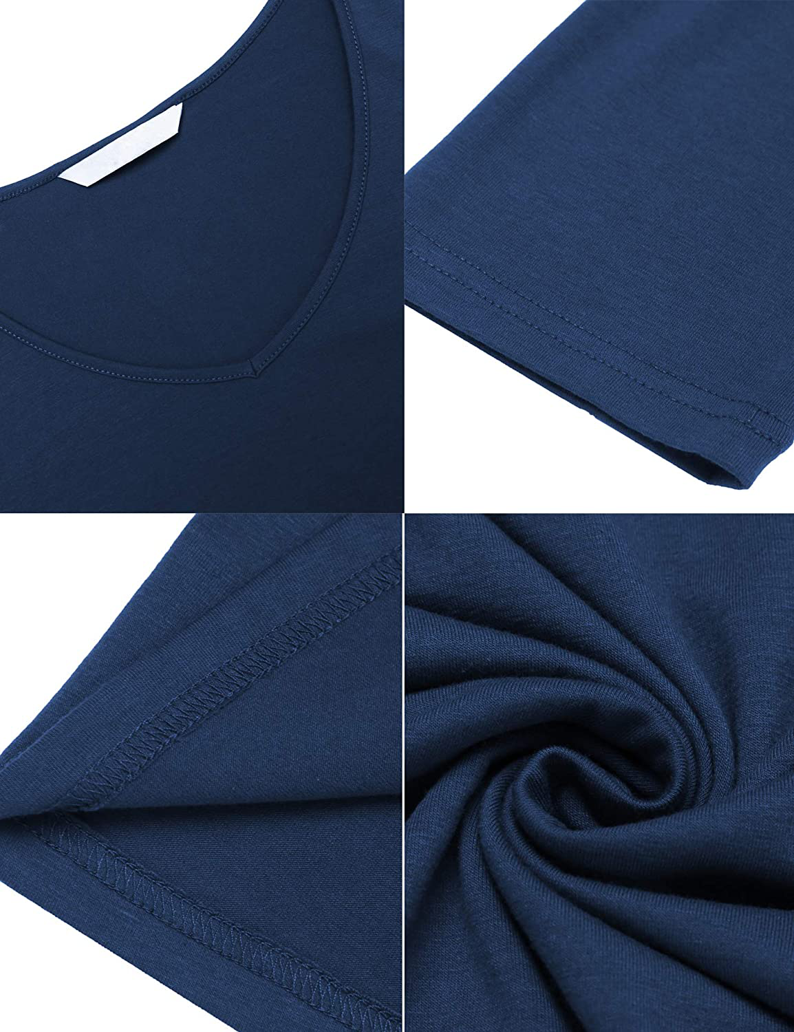 Ekouaer Nightgowns Womens V Neck Nightshirts Long Sleeve Sleepwear plus Size Night Wear S-XXL Apparel & Accessories > Clothing > Sleepwear & Loungewear > Nightgowns Kylie Max