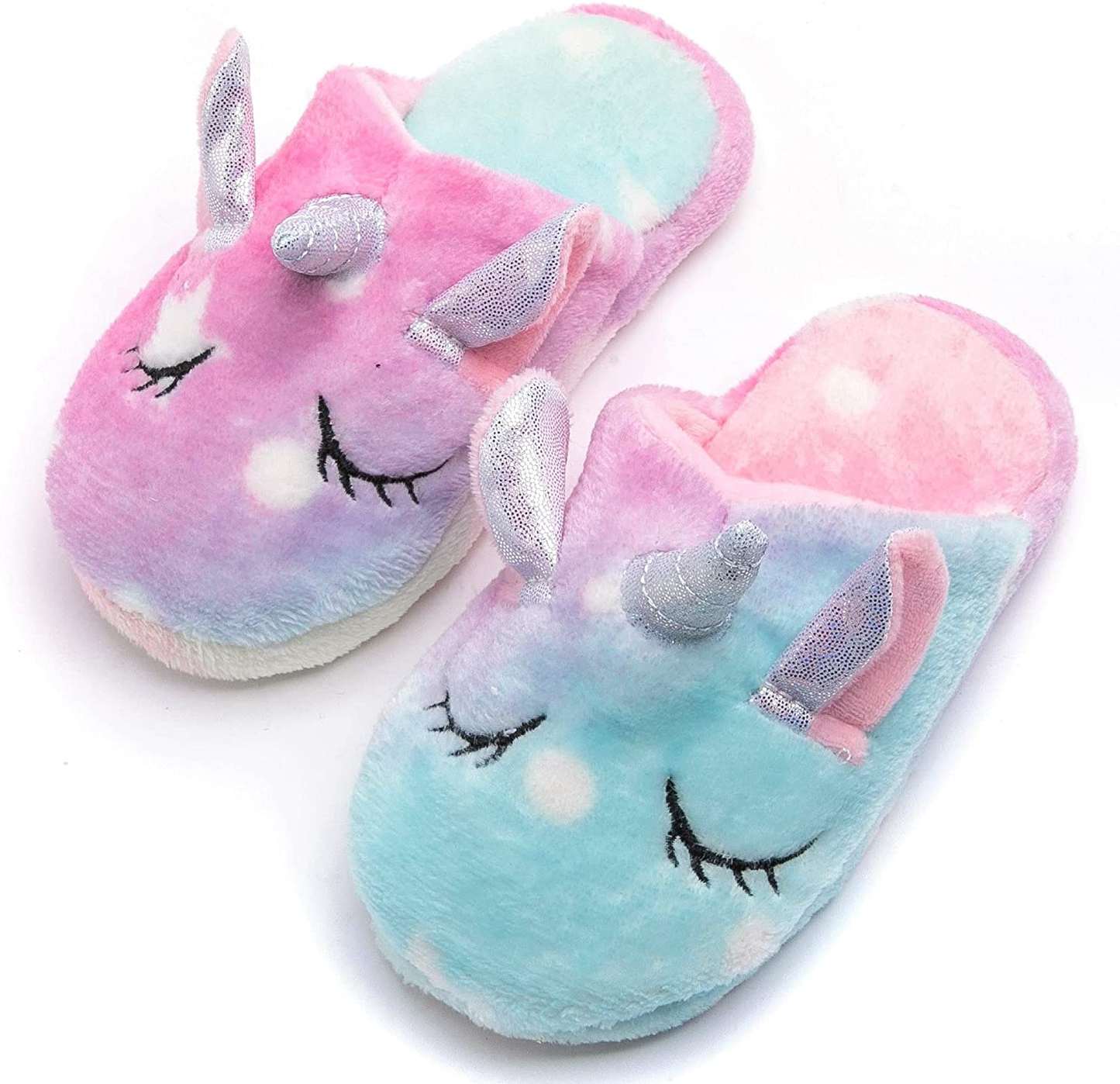 Soft Unicorn Hooded Robe with Matching Slippers Headband and Blindfold for Girls Apparel & Accessories > Clothing > Sleepwear & Loungewear > Robes Kylie Max