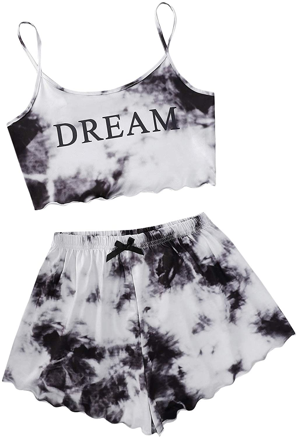Shein Women'S Cute Cartoon Print Cami Top and Shorts Pajama Set Apparel & Accessories > Clothing > Sleepwear & Loungewear Kylie Max