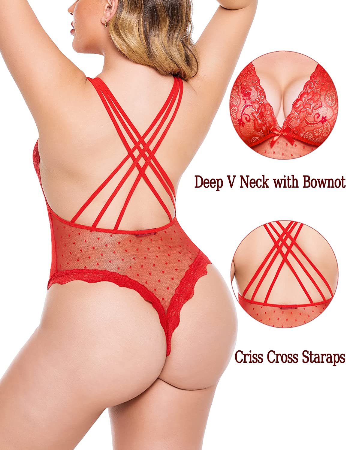 Avidlove Women Teddy Lingerie One Piece Bodysuit Lingerie Apparel & Accessories > Clothing > Underwear & Socks > Lingerie Kylie Max