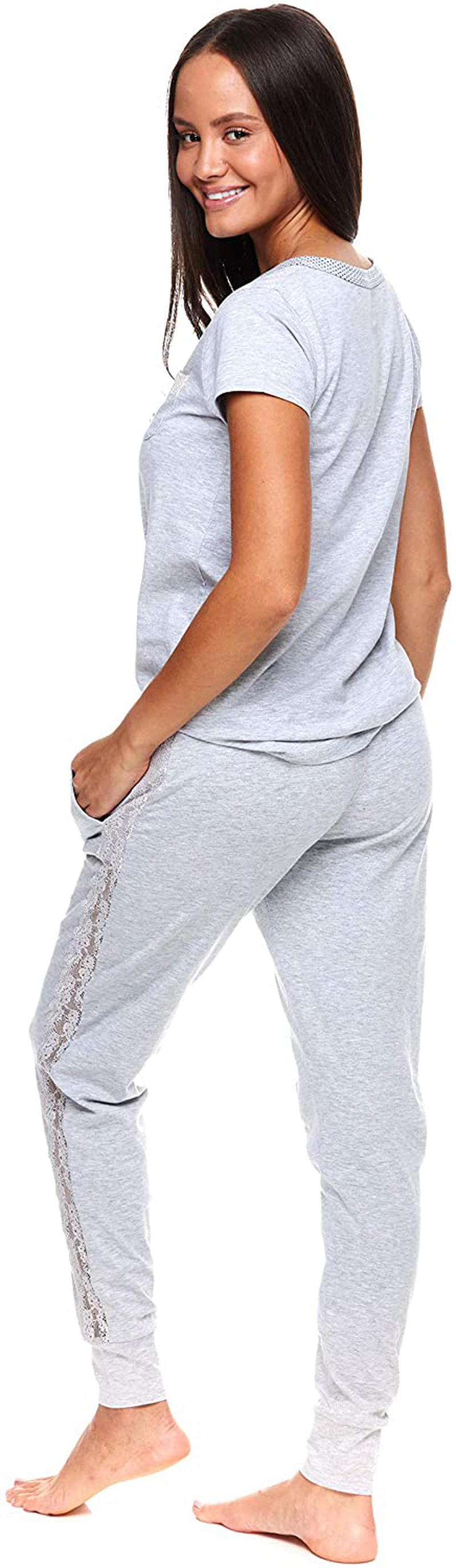U.S. Polo Assn. Womens Pajama Set with Pockets - Short Sleeve Shirt and Pajama Pants Pj Set Apparel & Accessories > Clothing > Sleepwear & Loungewear > Pajamas U.S. Polo Assn.