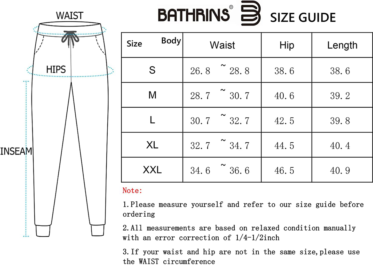 BATHRINS Women Tapered Joggers with Pockets – Casual Yoga High Waist Sweatpants Apparel & Accessories > Clothing > Activewear Kylie Max