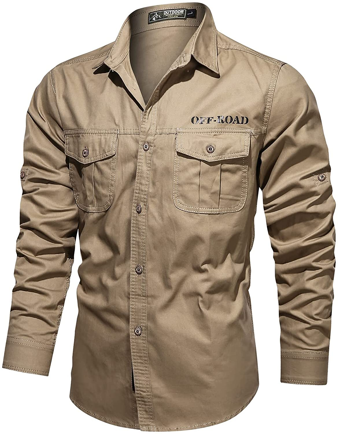 Merthy Mens Long Sleeve Casual Button down Shirts Jackets Fashion Big and Tall Solid Color Cowboy Slim Fit Shackets Apparel & Accessories > Clothing > Underwear & Socks > Shapewear Merthy 01 Khaki 4X-Large