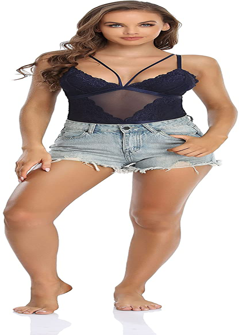 SHEKINI Women’s One Piece Lingerie Padded Leopard Teddy Mesh Bodysuit Apparel & Accessories > Clothing > Underwear & Socks > Lingerie KYLIE MAX