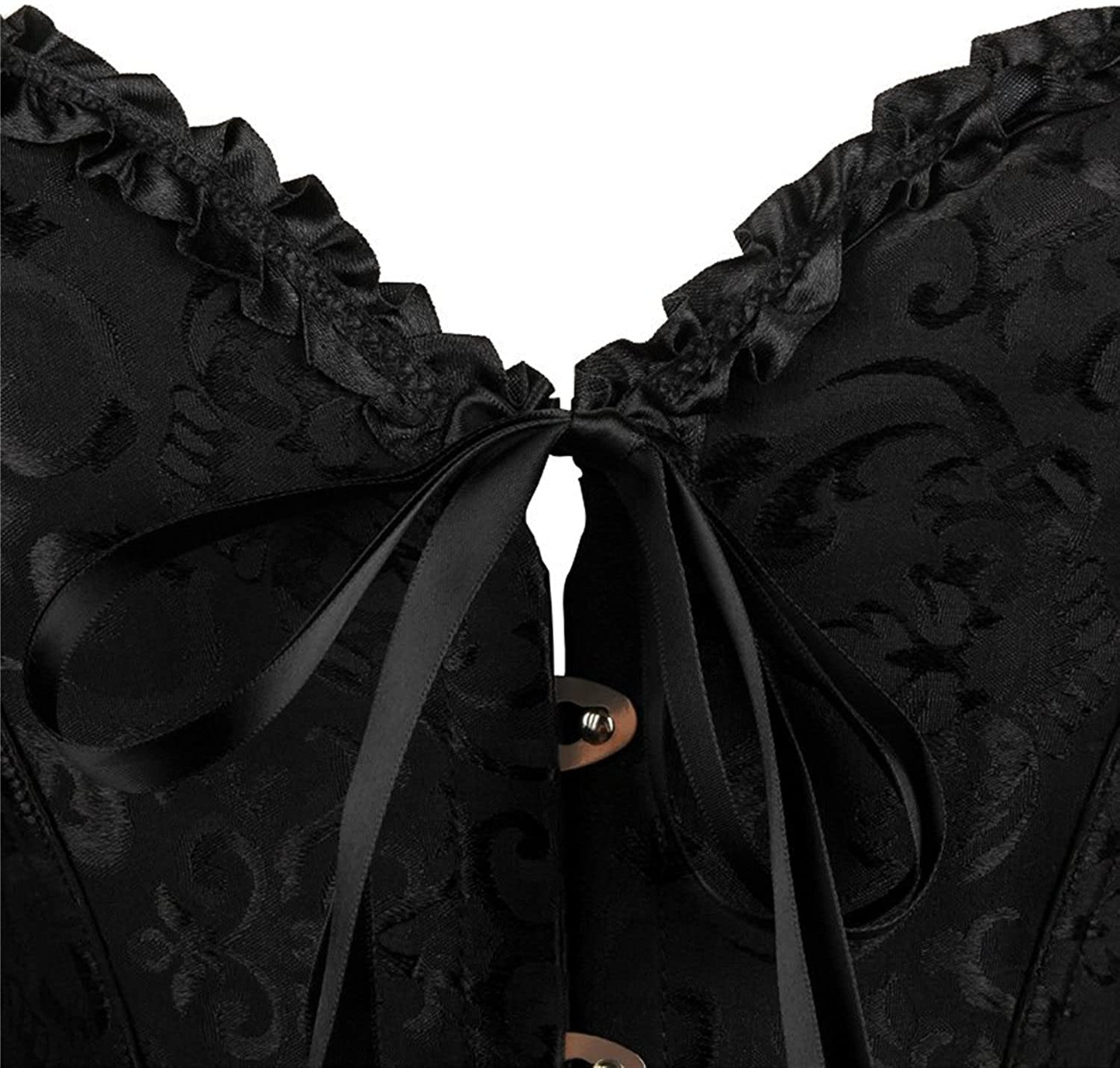 Lacing Corset for Women Lace Boned Overbust Body Shaper Bustier Sexy Satin Brocade Lingerie Shapewear Top Apparel & Accessories > Clothing > Underwear & Socks > Lingerie Generic