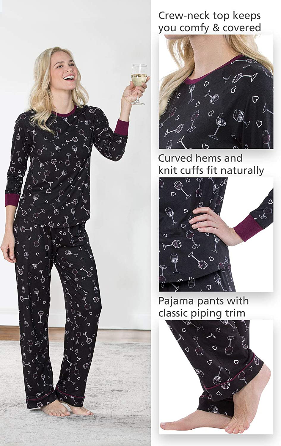 PajamaGram Womens PJs Sets Cozy - Ultra Soft Women Pajamas Apparel & Accessories > Clothing > Sleepwear & Loungewear > Pajamas PajamaGram