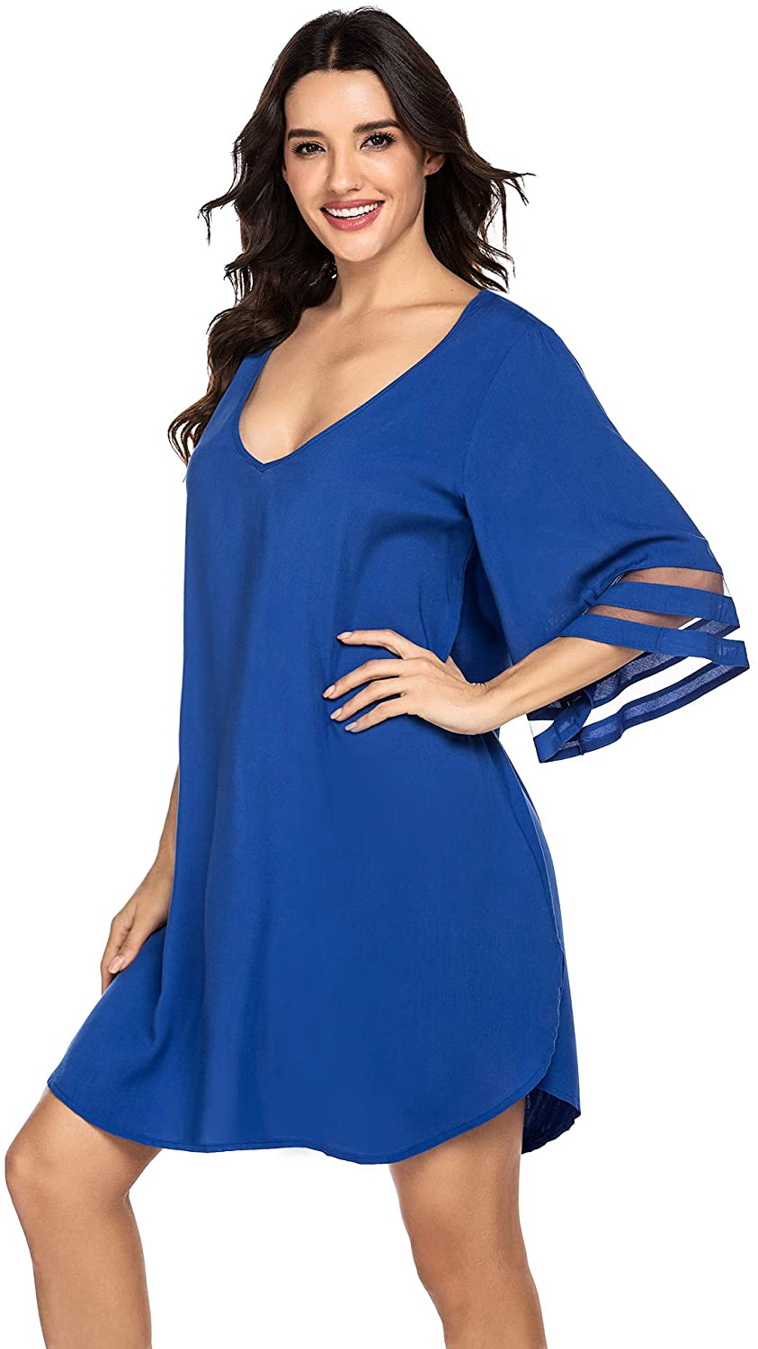 Ekouaer Women'S Swim Cover Ups for Beach Swimwear, Summer Casual Loose Sun Dress Apparel & Accessories > Clothing > Swimwear Kylie Max