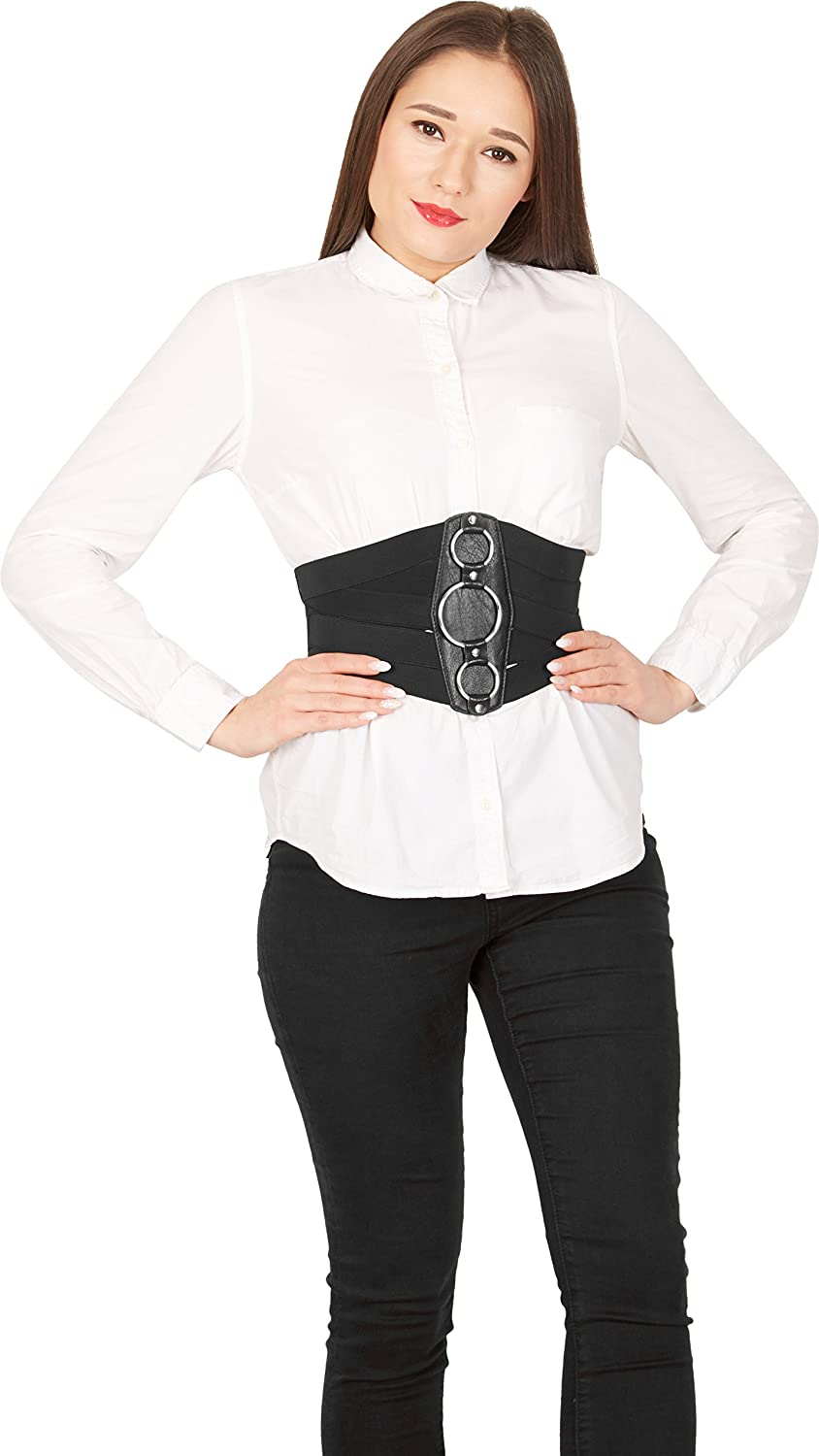 Blackbutterfly 7 Inch Wide Lattice Corset Waspie Elastic Waist Belt Apparel & Accessories > Clothing Accessories > Belts BlackButterfly