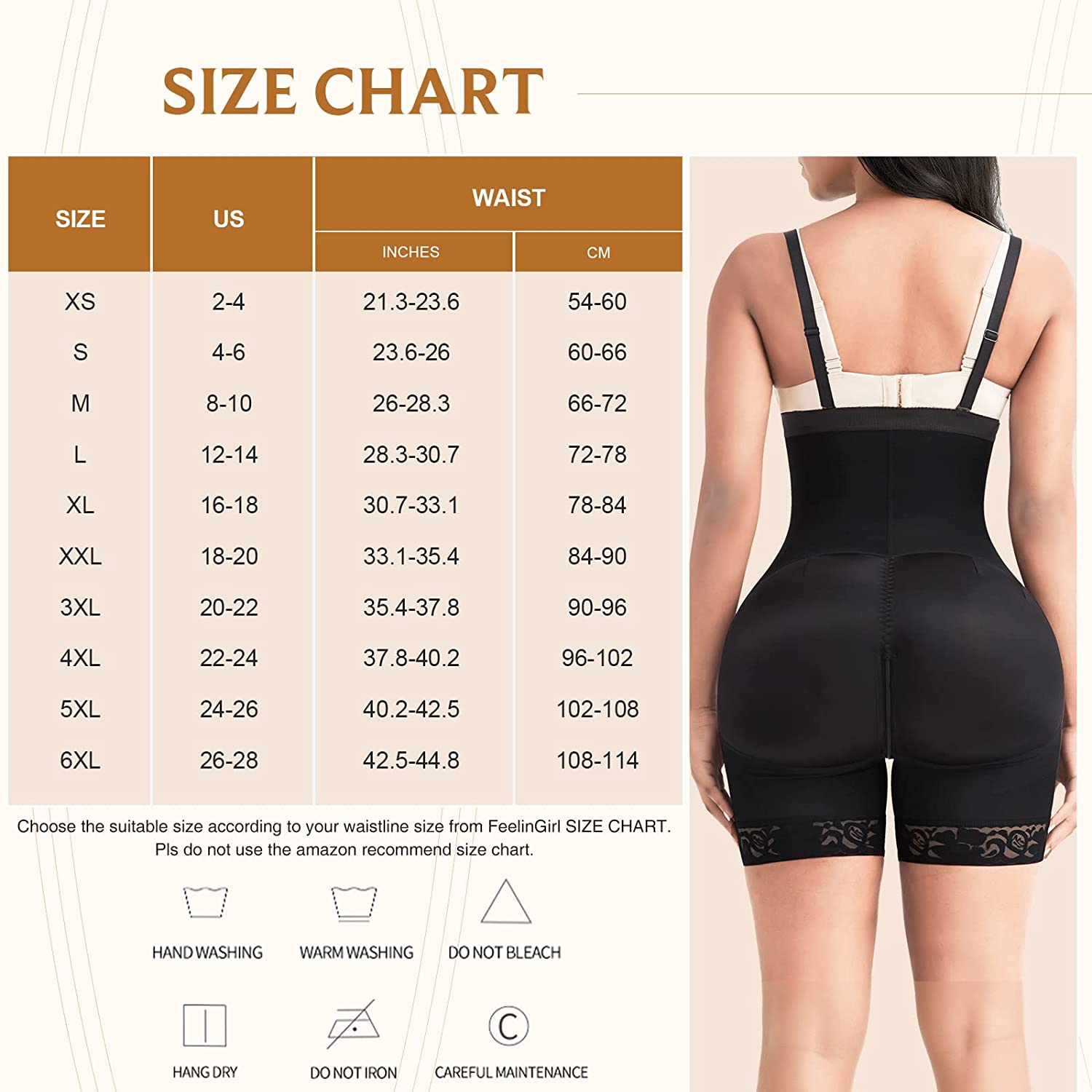 Feelingirl Shapewear for Women Seamless Firm Triple Control Faja plus Size Thigh Slimmer Tummy Control Body Shaper Apparel & Accessories > Clothing > Underwear & Socks > Shapewear FeelinGirl