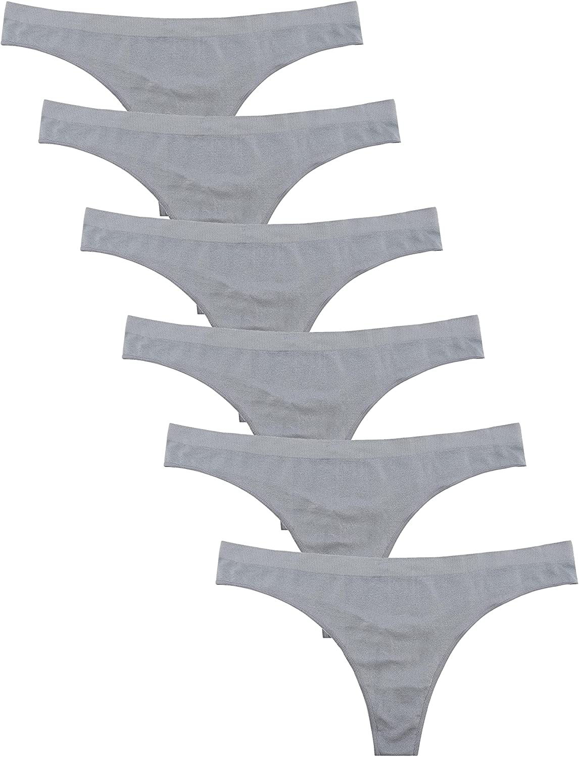 Imakokoni Seamless Thongs for Women No Show 6 Pack Women's Nylon Spandex Thong Underwear Apparel & Accessories > Clothing > Underwear & Socks > Underwear imakokoni Multi-k Small