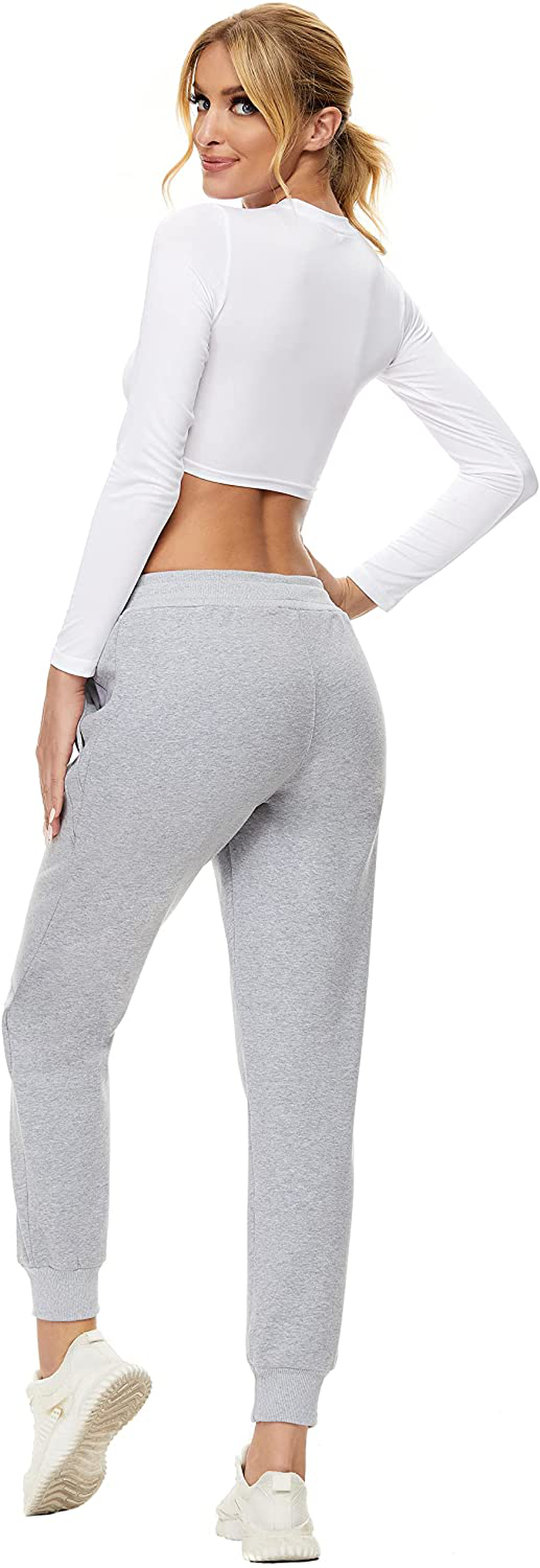 MOUEEY Women'S Super Warm Sherpa Lined Athletic Sweatpants Jogger Fleece Pants with Zipper Pockets Apparel & Accessories > Clothing > Activewear Kylie Max
