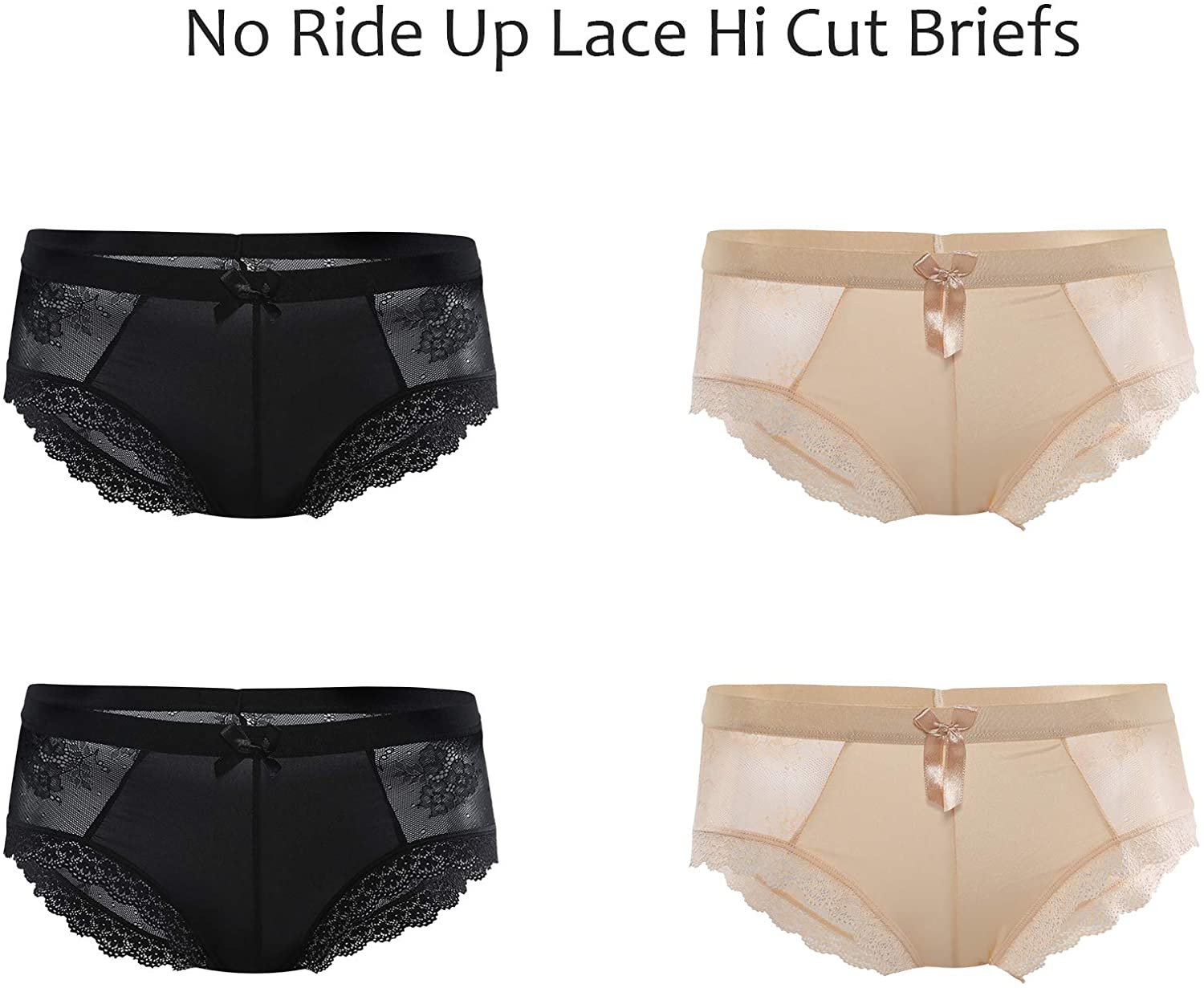 LEVAO Womens Bikini Panties Underwear Lace Hipster Seamless Sexy Hi Cuts Pack 6 Apparel & Accessories > Clothing > Underwear & Socks > Underwear LEVAO