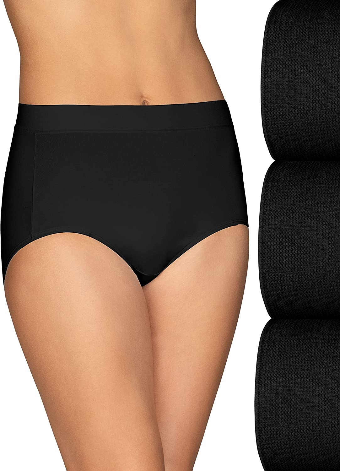 Vanity Fair Women'S beyond Comfort Seamless Waist Panties Apparel & Accessories > Clothing > Underwear & Socks > Underwear Vanity Fair Brief - 3 Pack - Black/Black/Black Brief 7
