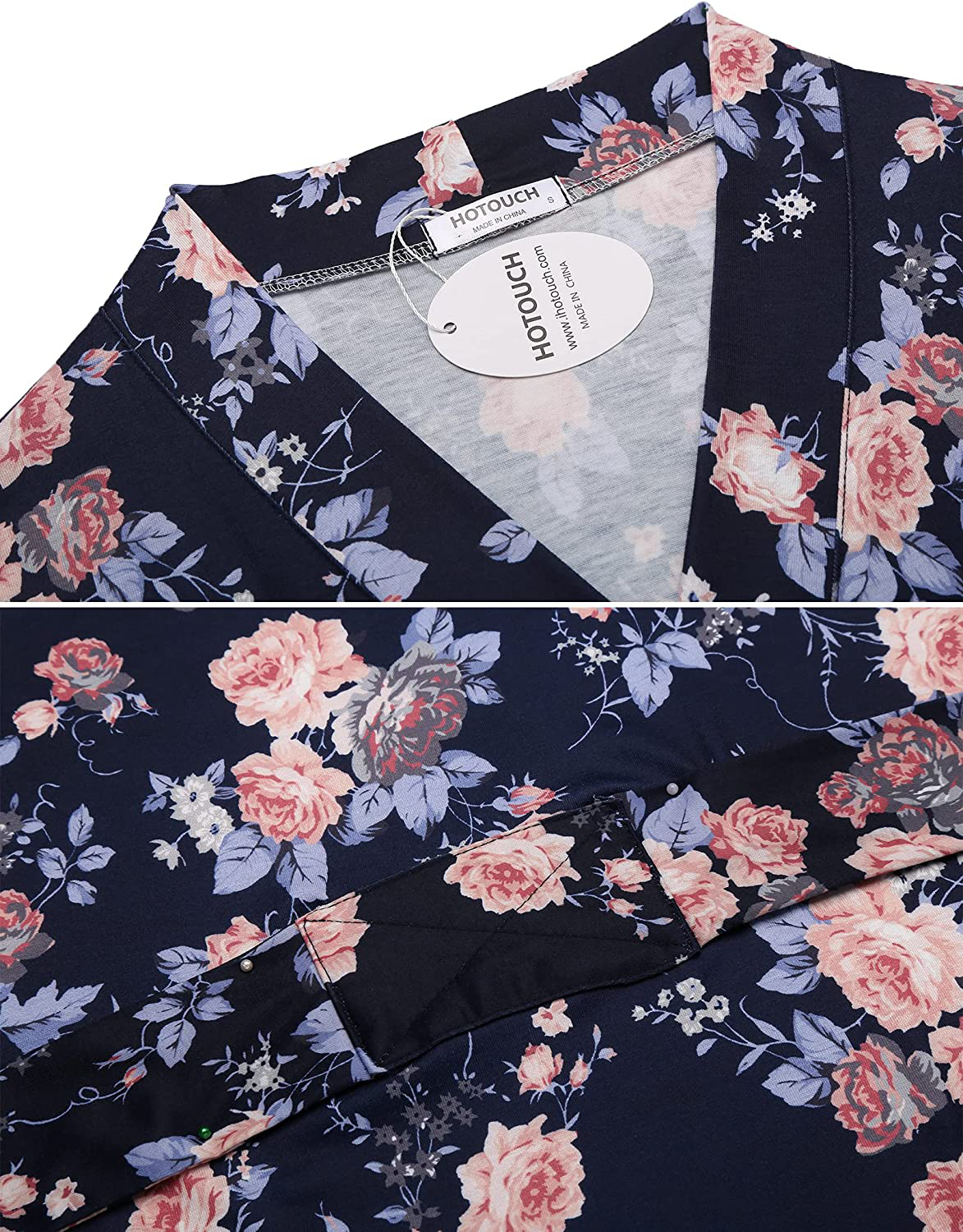 Hotouch Womens Robe Lightweight Kimono Robes Short Knit Bathrobe Soft Sleepwear Ladies Loungewear S-XXL Apparel & Accessories > Clothing > Sleepwear & Loungewear > Robes Hotouch