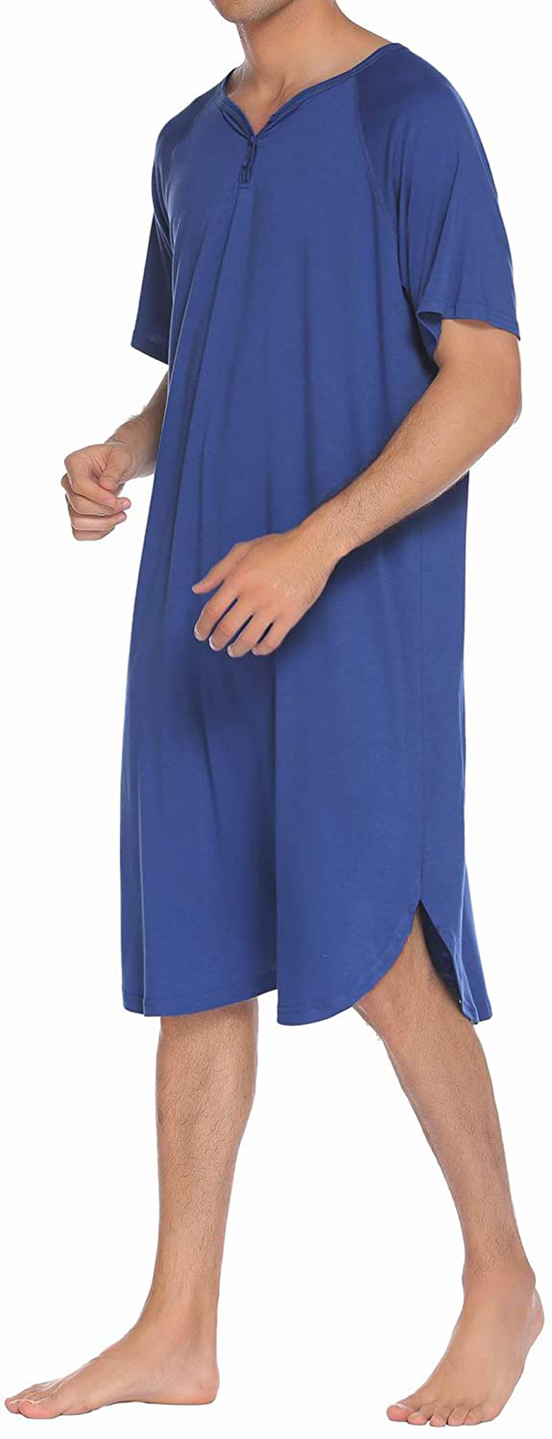 Ekouaer Sleepwear Men'S Nightshirt Short Sleeve Pajamas Comfy Big & Tall Henley Sleep Shirt M-XXXL Apparel & Accessories > Clothing > Sleepwear & Loungewear > Nightgowns Kylie Max